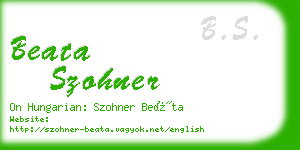 beata szohner business card